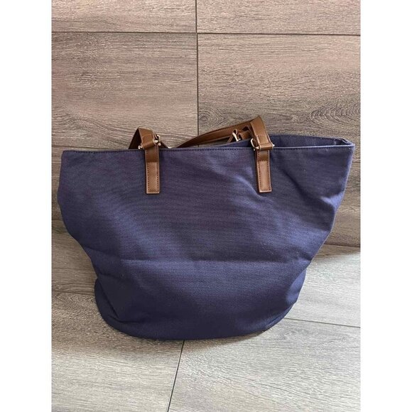 Isaac Mizrahi Live! Bridgehampton Tote Bag with Stri Classic Navy One Size - Picture 4 of 6